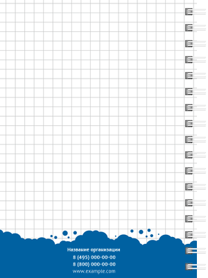 Блокноты-книжки A6 - Синие пузырьки Оборот внутреннего листа