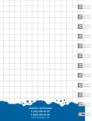 Блокноты-книжки A7 - Синие пузырьки Оборот внутреннего листа