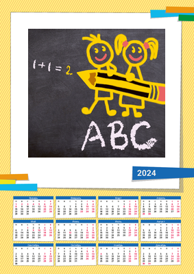 Вертикальные календари-постеры A3 - Иностранные языки Лицевая сторона